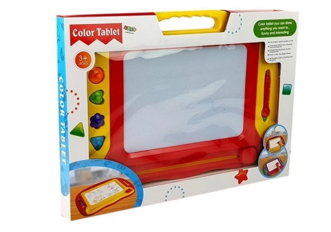 Tablette magique rouge avec tampons