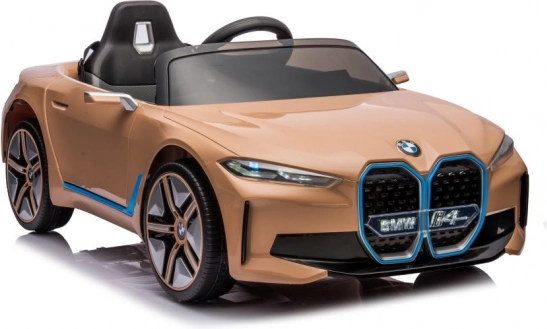 Voiture électrique pour enfants BMW I4 dorée 4x4