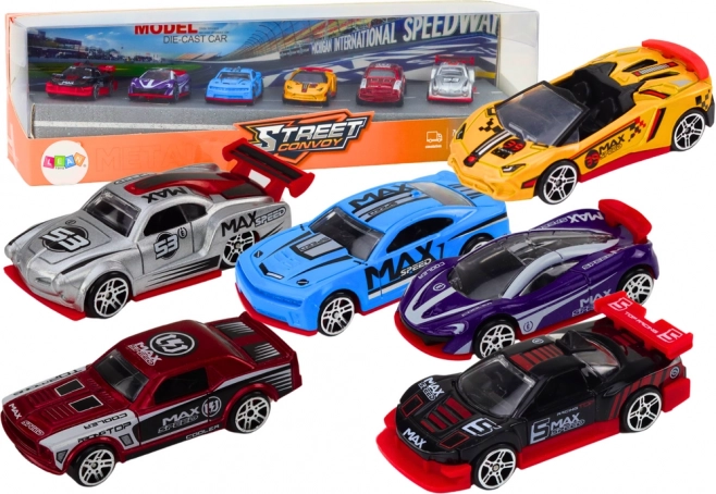 Set de petites voitures de sport en métal 1:64, assortiment de 6 pièces