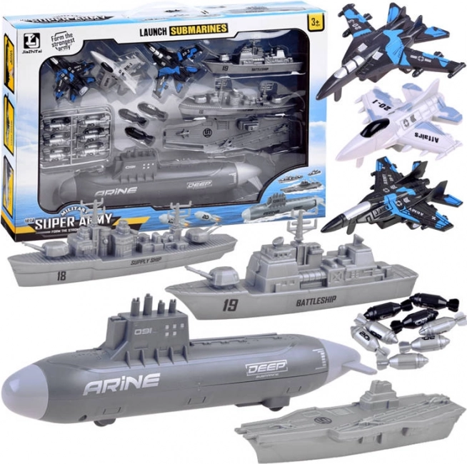 Set sous-marin et navires de guerre – bataille navale pour enfants