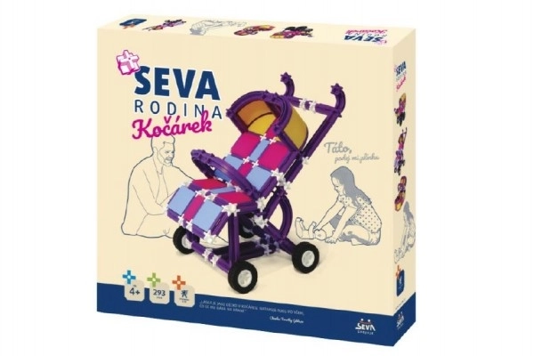 Kit de Construction SEVA FAMILLE Poussette plastique 293 pièces en boîte 35x33x5cm 4+