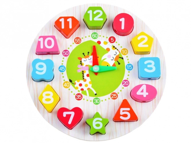 Horloge éducative en bois avec trieur