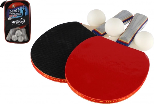 Set de tennis de table : 2 raquettes + 3 balles dans un étui