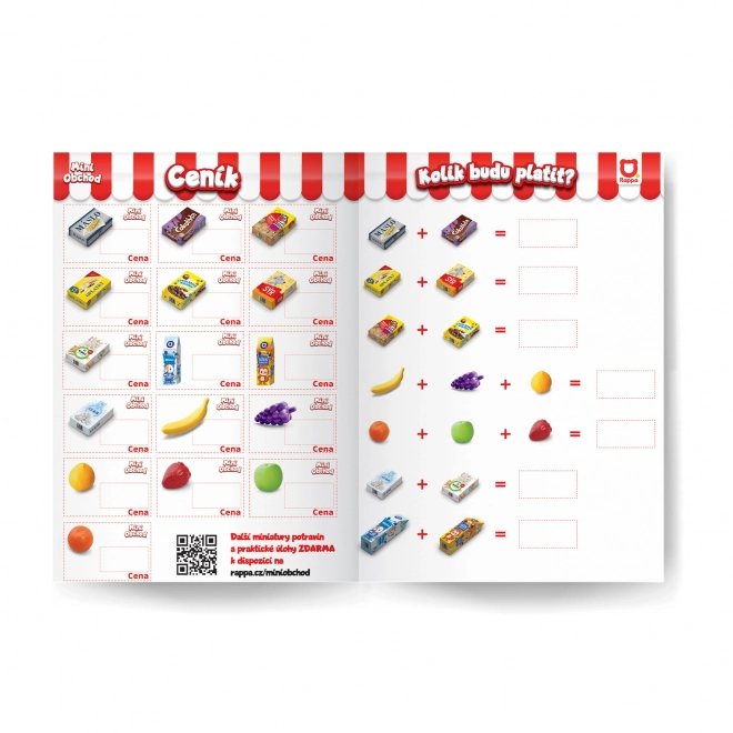 MINI MAGASIN - caisse enregistreuse tchèque avec apprentissage de l'achat - rose