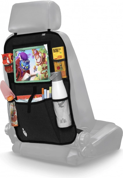 Organisateur de siège + poche pour tablette, Noir