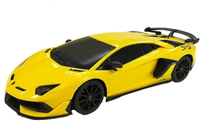 Voiture de course télécommandée Lamborghini Aventador jaune 1:24