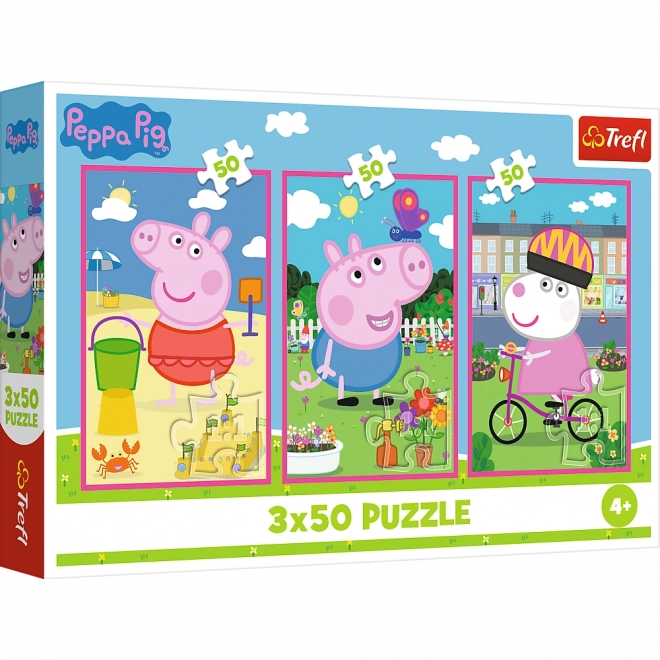 Puzzle 3x50 Peppa Pig - L'amitié