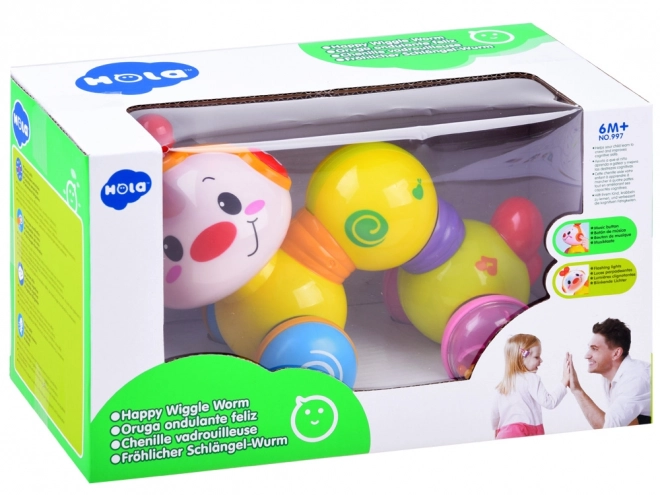 Chenille roulante interactive pour enfants