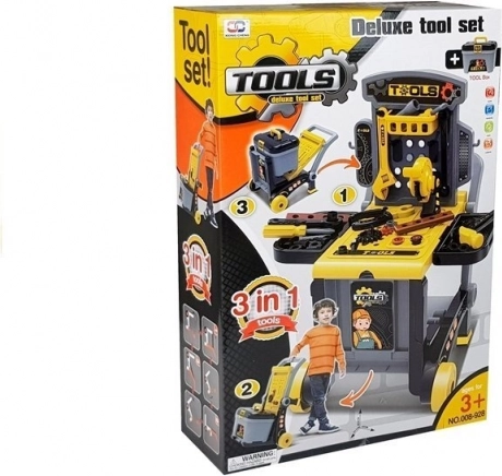 3-en-1 : établi, chariot et boîte à outils