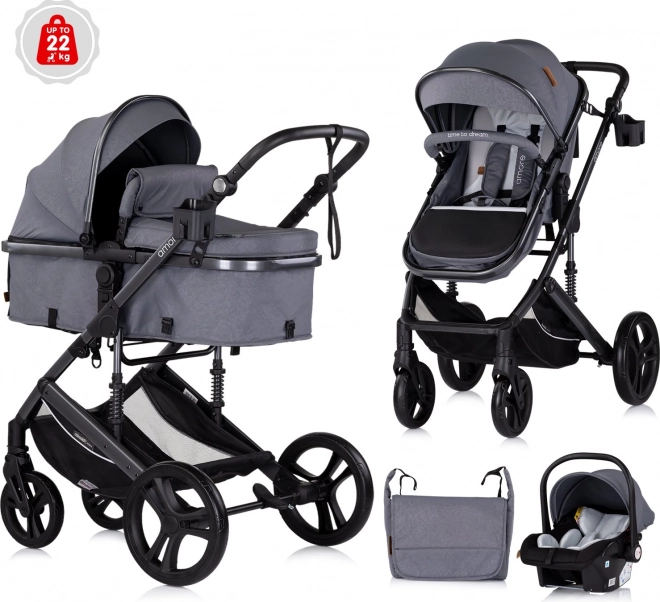 Poussette combinée Amore 2v1 Cloud Grey