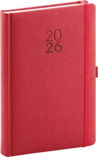 Agenda quotidien Diamante rouge 2026