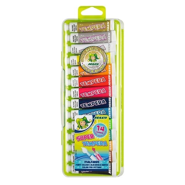 Peinture Tempéra Jolly - 12 couleurs + argent et or