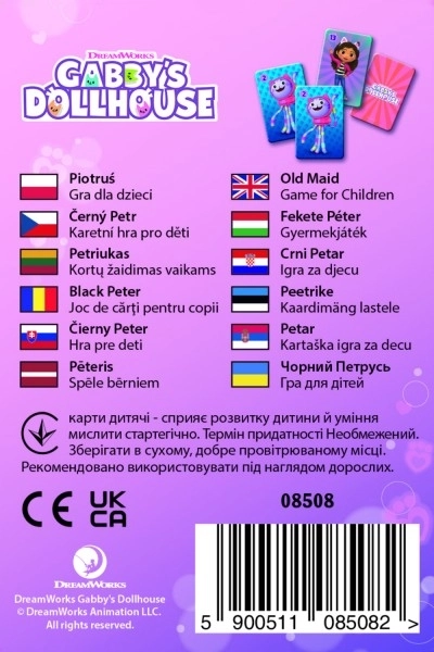 Jeu de cartes Pierre Noir avec motifs de la maison du chat Gabi