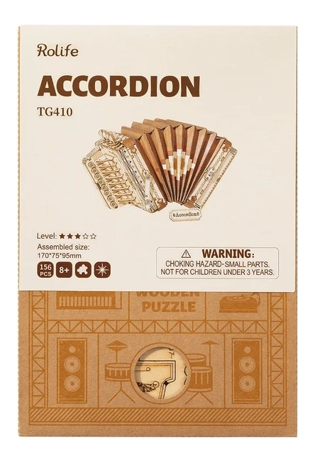 Accordéon - Maquette en bois 3D