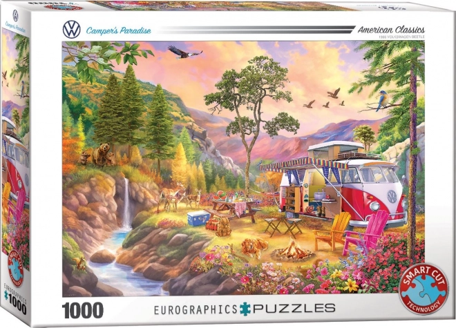 EUROGRAPHICS puzzle avec un motif de VW Bus – paradis pour campeurs 1000 pièces
