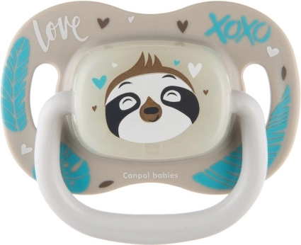 Canpol babies sucette symétrique en silicone EXOTIC ANIMALS 6–18 m – motif paresseux