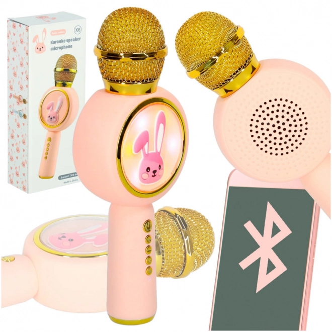 Microphone sans fil pour karaoké bunny rose