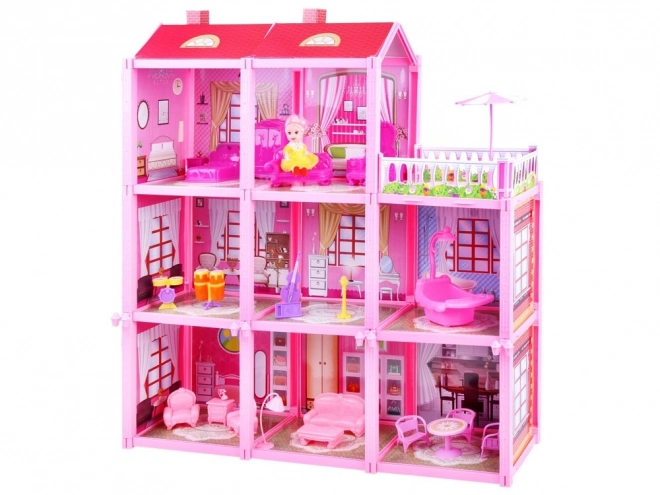 Grande maison + poupée et meubles Villa pour poupées ZA3075