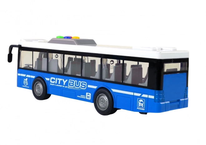 Autobus interactif à batterie avec éclairage et sons bleu 1:16