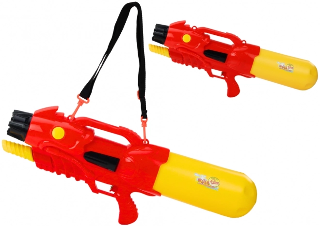Grande pistolet à eau 2850 ml avec bandoulière réglable rouge