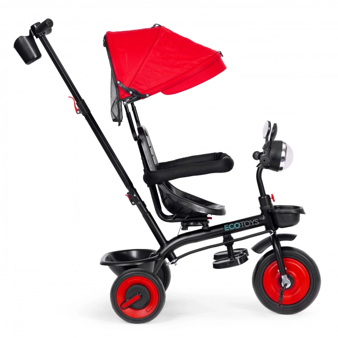 Tricycle 3en1 avec siège pivotant et auvent rouge ECOTOYS