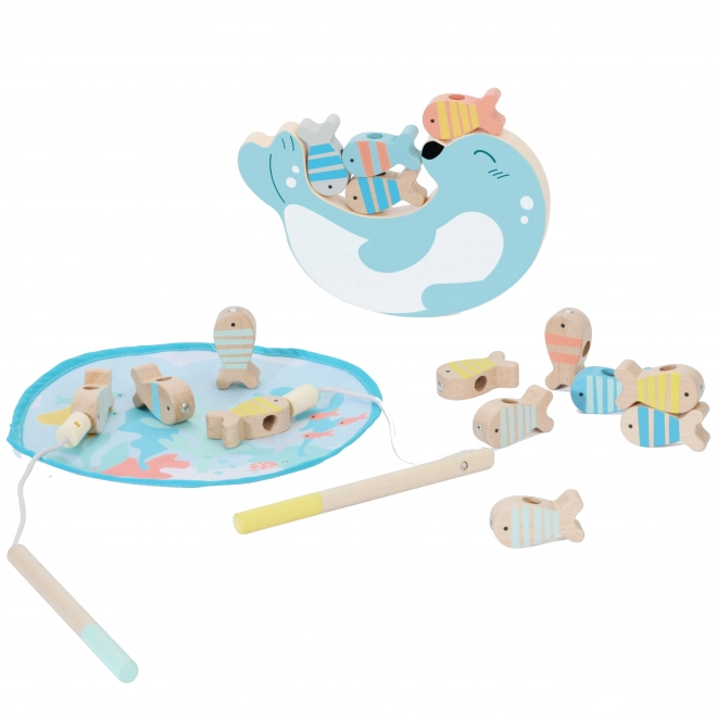 Jeu de pêche en bois pliable