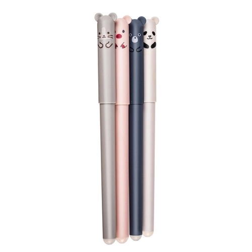 Stylos effaçables avec animaux - 4 pièces