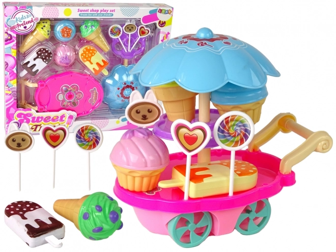 Stand pour enfants avec jouets - chariot à glace
