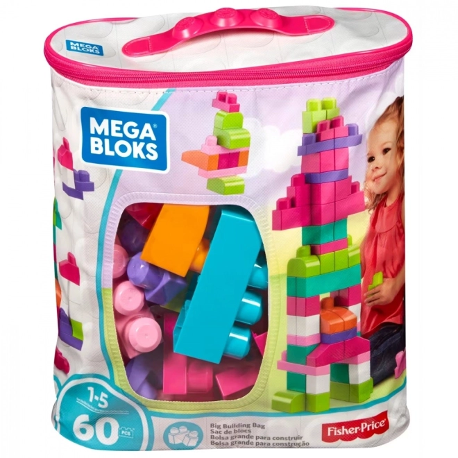 Blocs dans un sac plastique - couleur rose, 60 pièces