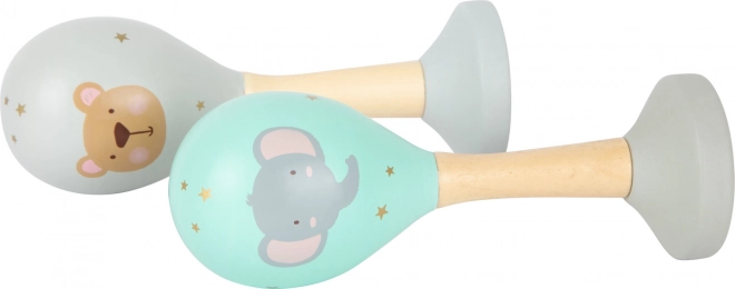 small foot Boules de rumba en bois ensemble Pastel, 2 pcs