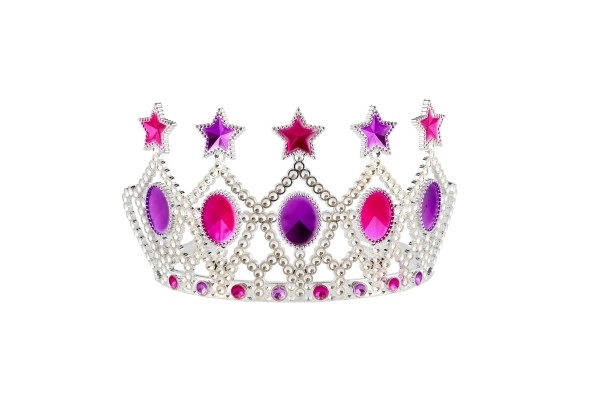 Set beauté plastique couronne, collier, boucles d'oreilles sur carte 20x28cm