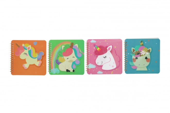 Carnet 14x14 cm avec motif 3D Licorne