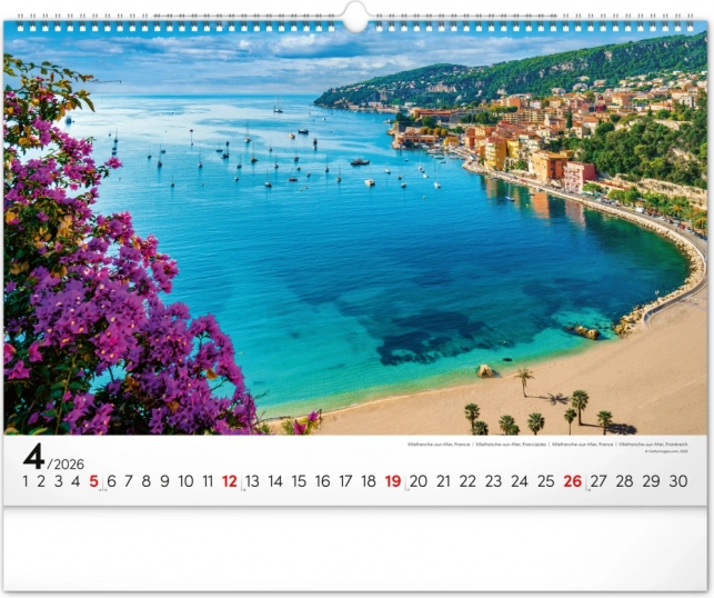 Calendrier mural Mer 2026