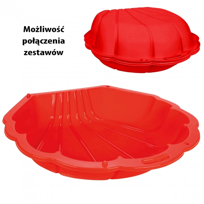 Bac à sable coquillage fermé rouge - 1 pièce