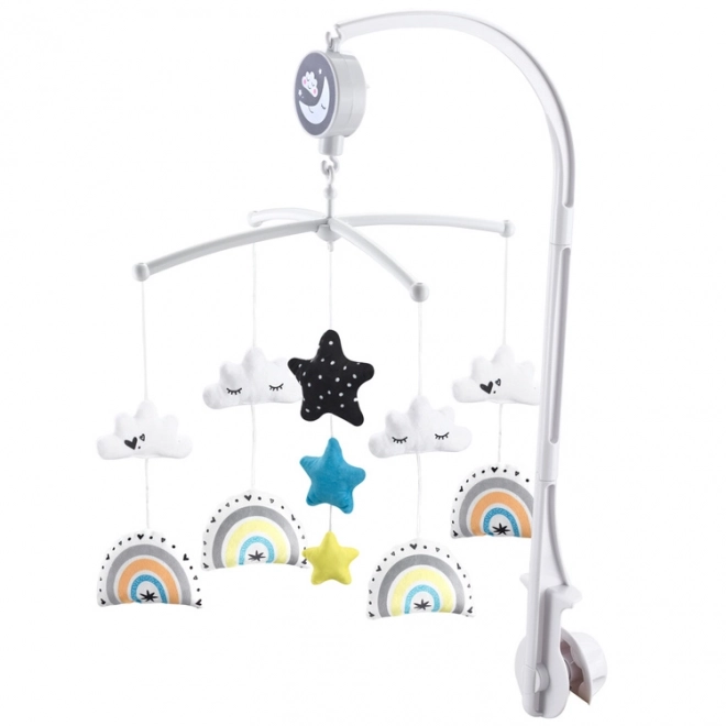 Mobile musical pour bébé avec arc-en-ciel