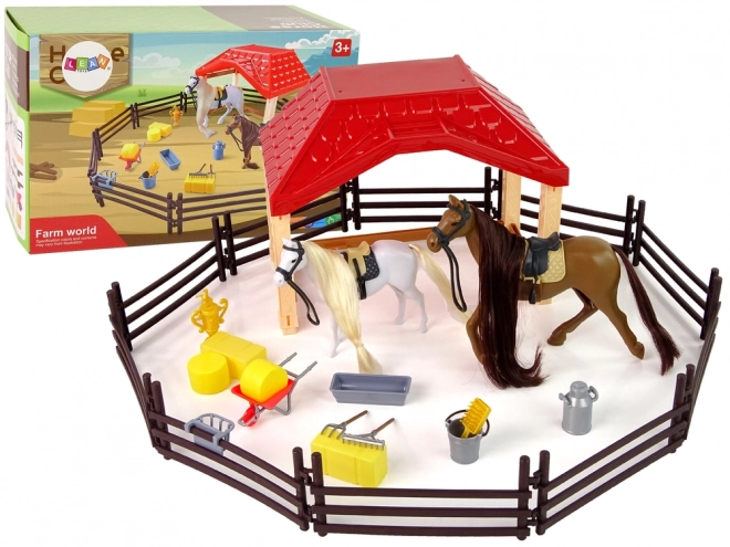 Ensemble Ferme Écurie Figuries Accessoires de Toilettage pour Chevaux