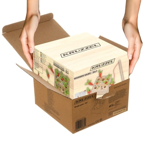 Jeu en bois Montessori 2-en-1 - Jardin de carottes pour enfants