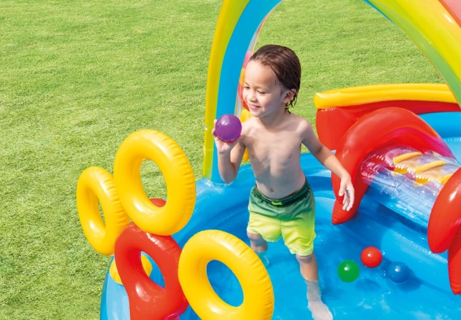 Grand centre aquatique avec toboggan 297 x 193 x 135 cm
