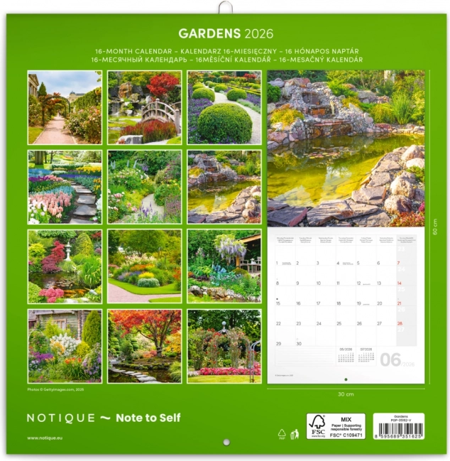 Calendrier de notes Jardins 2026