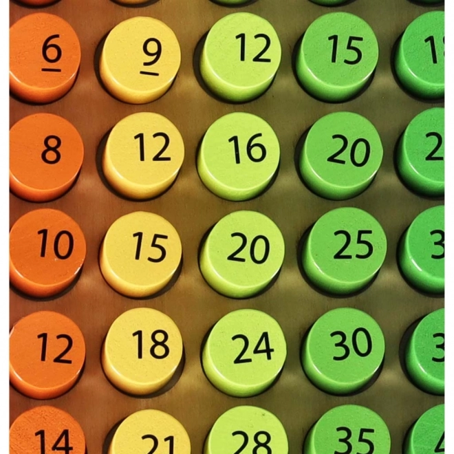Jouet éducatif en bois pour la multiplication avec des anneaux colorés