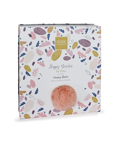 Ensemble cadeau - Lapin en peluche avec doudou rose ancien