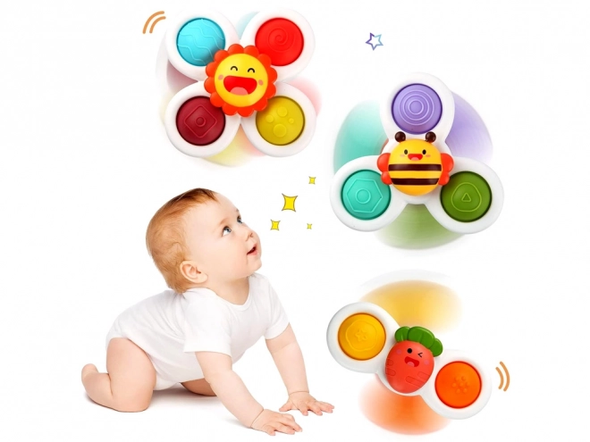 Senzoe Fidget Spinner avec ventouse 3 pcs