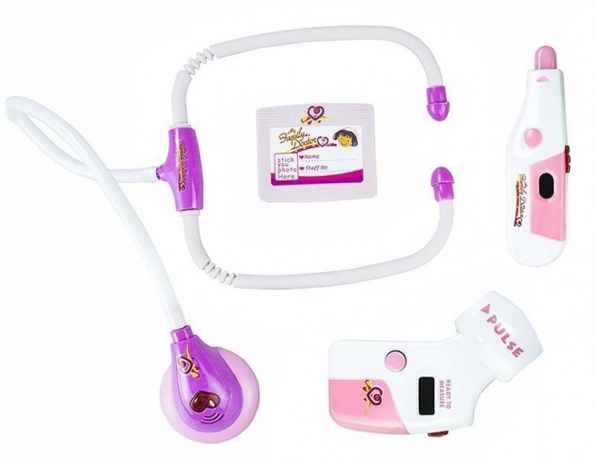 Stéthoscope rose Ensemble médical dans une valise