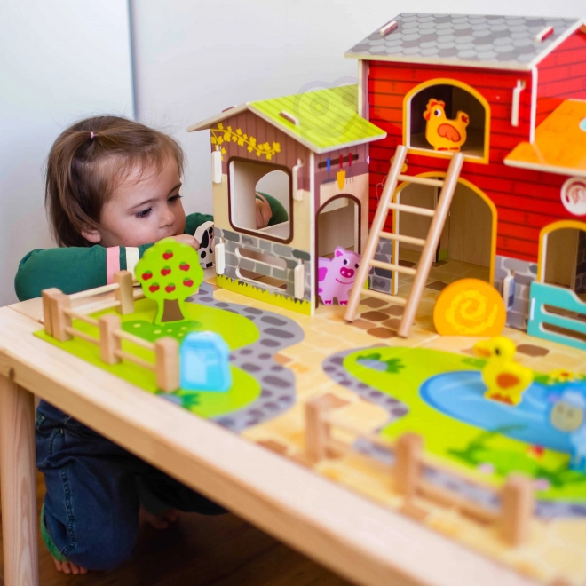 Mega Ferme figurines d'animaux étable et poulailler 18 pcs