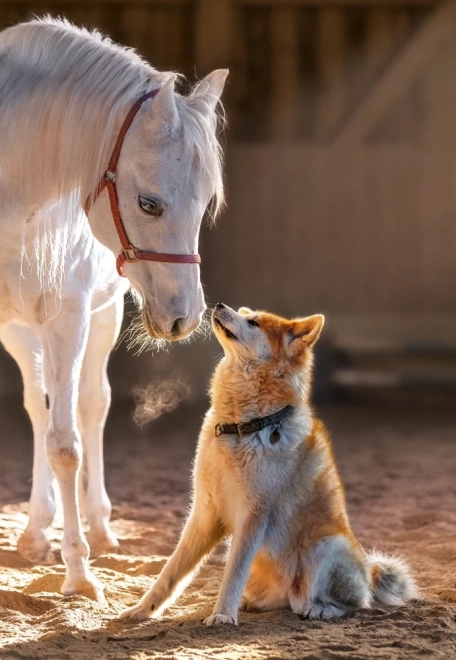 Puzzle 1000 pièces Cheval et chien – amitié unique