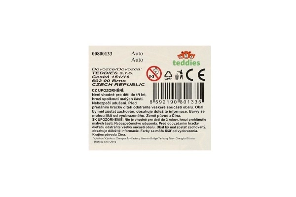 Voiture de sport 6 pièces métal/plastique 8cm à roue libre en boîte 10,5x27,5x4cm