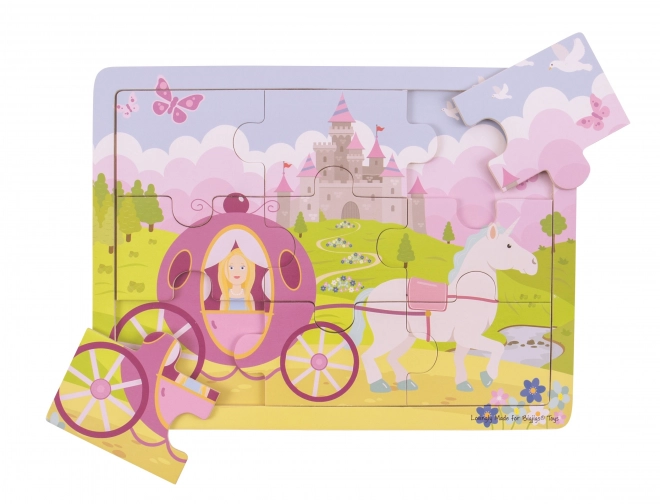 Bigjigs Toys Puzzle en bois princesse avec carrosse