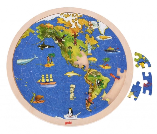 Carte du monde puzzle recto-verso