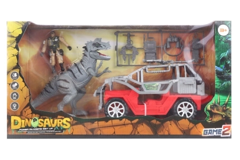 Voiture avec dinosaure