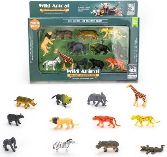 Ensemble de figurines d’animaux sauvages - 12 pcs, 7 cm